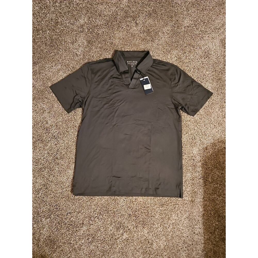 Maelreg‎ Performance Polo Shirt Mens M Green Olive Golf Wicking UPF 30+ NEW